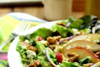 Pear, Walnut & Gorgonzola Salad with Maple-Dijon Vinaigrette