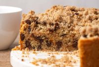 Chocolate Chip Coffee Cake Recipe with Brown Sugar Streusel