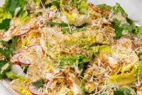 Little Gem Lettuce Salad with Caesar Vinaigrette and Crispy Shallots