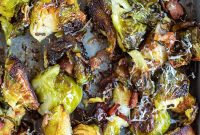 Crispy Roasted Brussels Sprouts with Bacon and Balsamic Glaze
