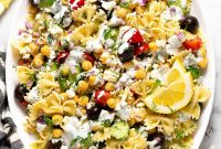 Mediterranean Chickpea Pasta Salad with Lemon Herb Dressing