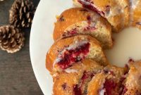 Cranberry-Orange Bundt Cake with Fresh Cranberry Sauce Swirl