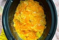 Green Chile Chicken Enchilada Casserole (Slow Cooker Recipe)