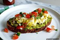 Cheesy Scrambled Egg and Pico de Gallo Avocado Toast for Meatless Monday