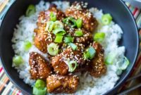30-Minute Sticky Sweet & Spicy Chicken Rice Bowl