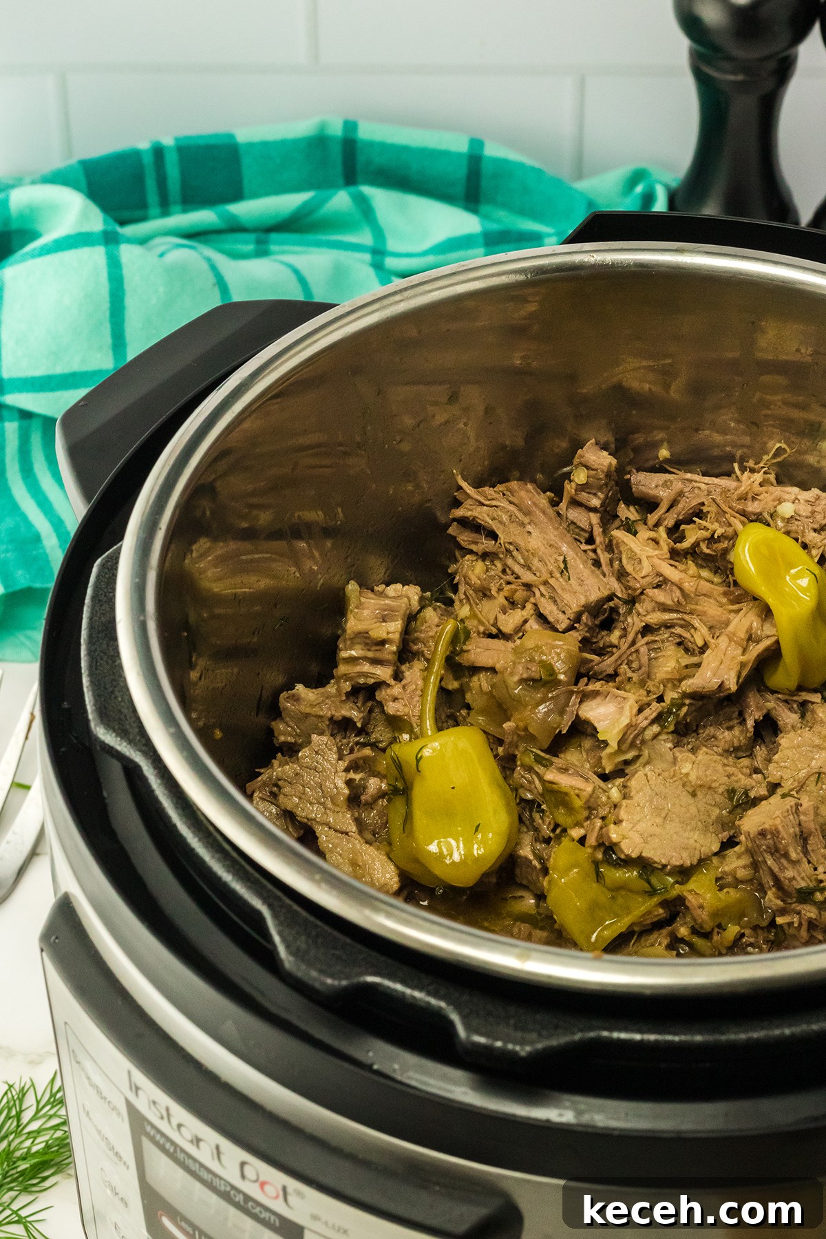 Roast Beef in Instant Pot ready to serve.