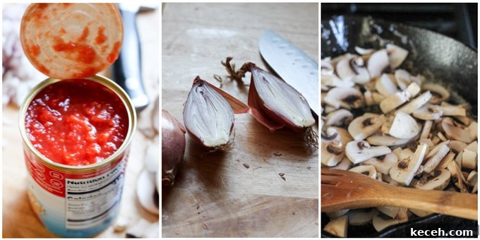 Chicken Chasseur (French Hunter's Chicken) — Classic Rustic Recipe 4 Process shots of making classic French chicken with chasseur sauce