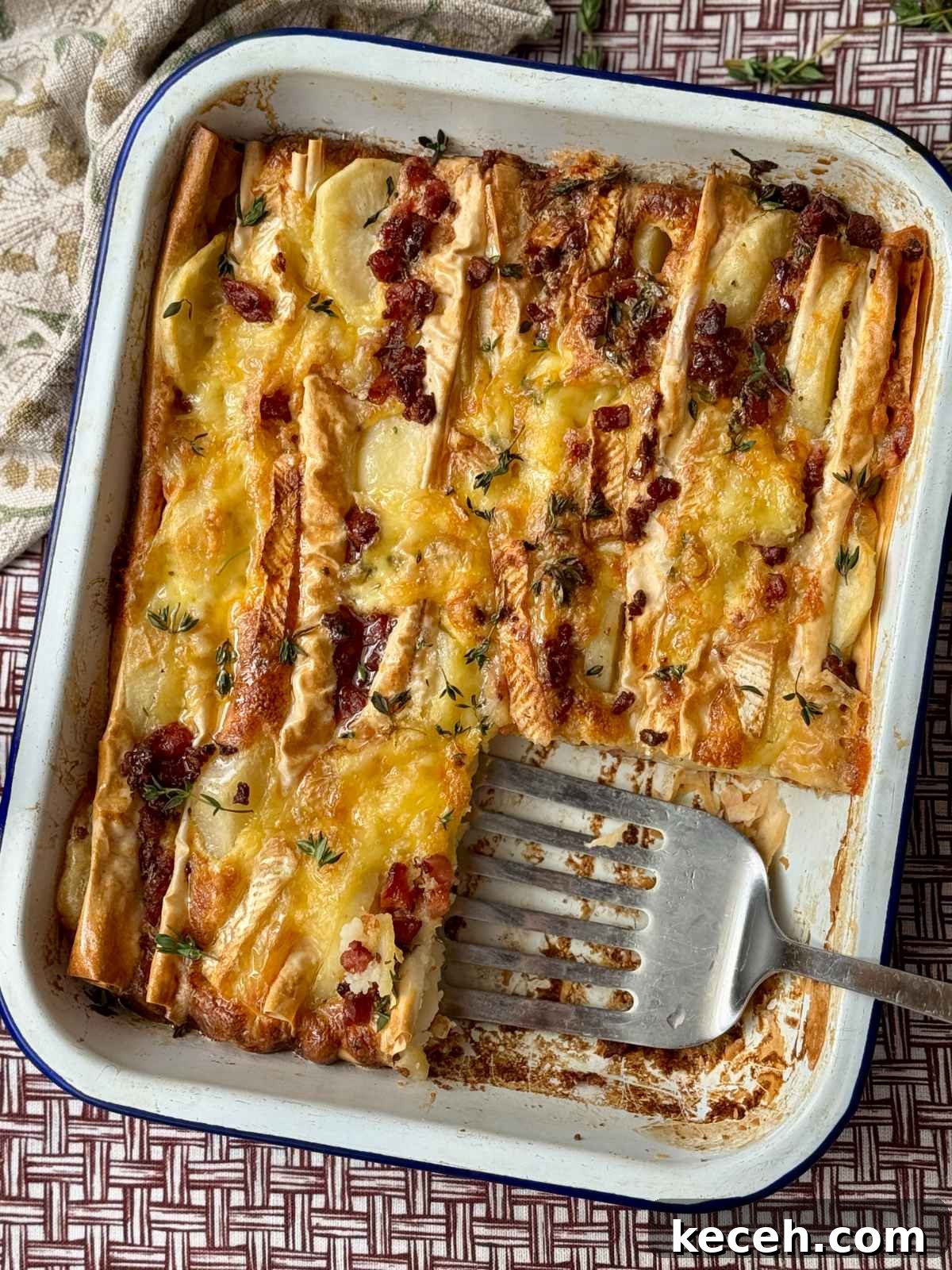 Crispy Filo Potato Tart with Brie and Pancetta 2 Crispy potato tart