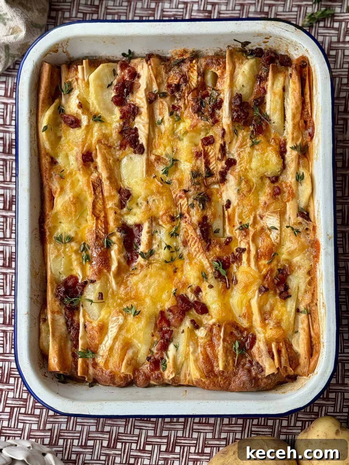Crispy Filo Potato Tart with Brie and Pancetta 3 Filo sheets and tart assembly