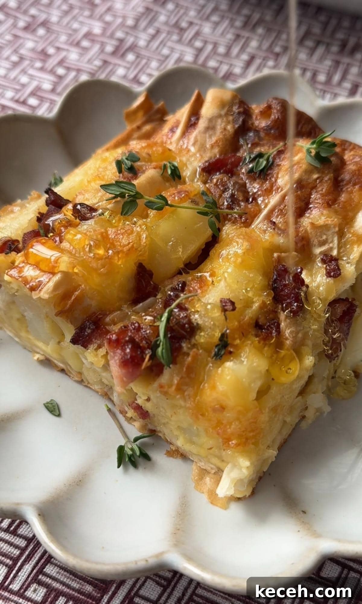 Crispy Filo Potato Tart with Brie and Pancetta 9 Resting the tart