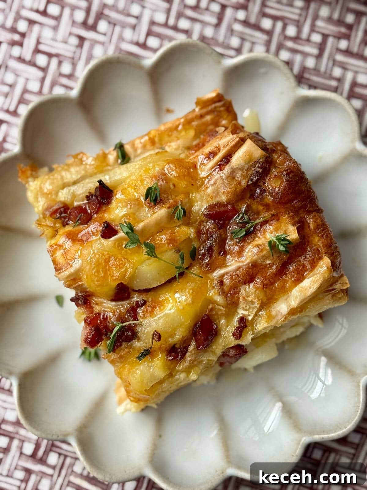 Crispy Filo Potato Tart with Brie and Pancetta 10 Sliced potato tart