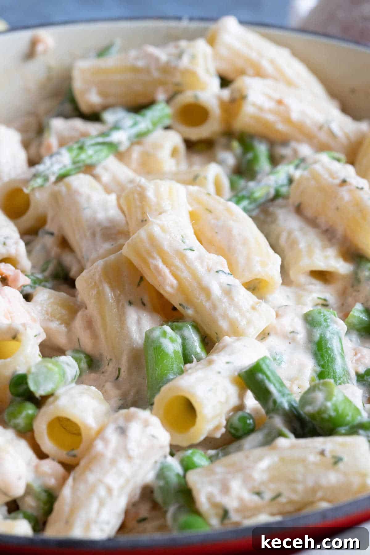 Smoked Salmon and Asparagus Pasta with Creamy Lemon Sauce 2 Creamy hot smoked salmon and asparagus pasta.