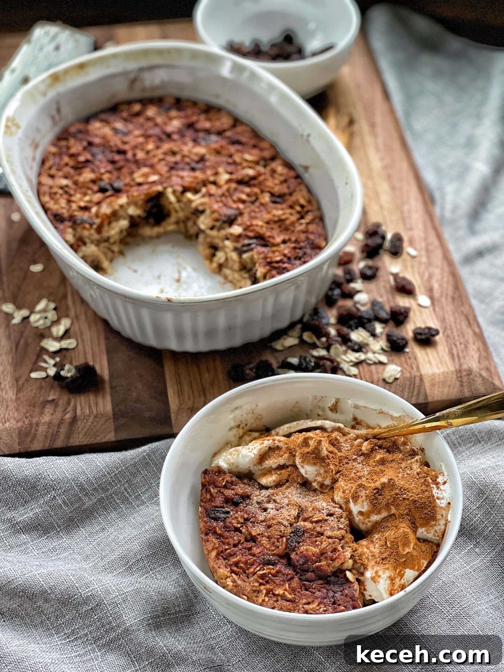 cinnamon raisin baked oatmeal