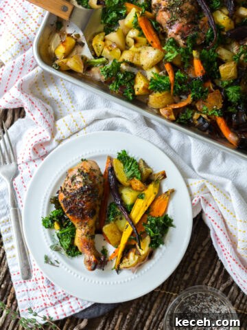 Apple Cider Brined Chicken with Roasted Veggies & Herbs by Baking The Goods.