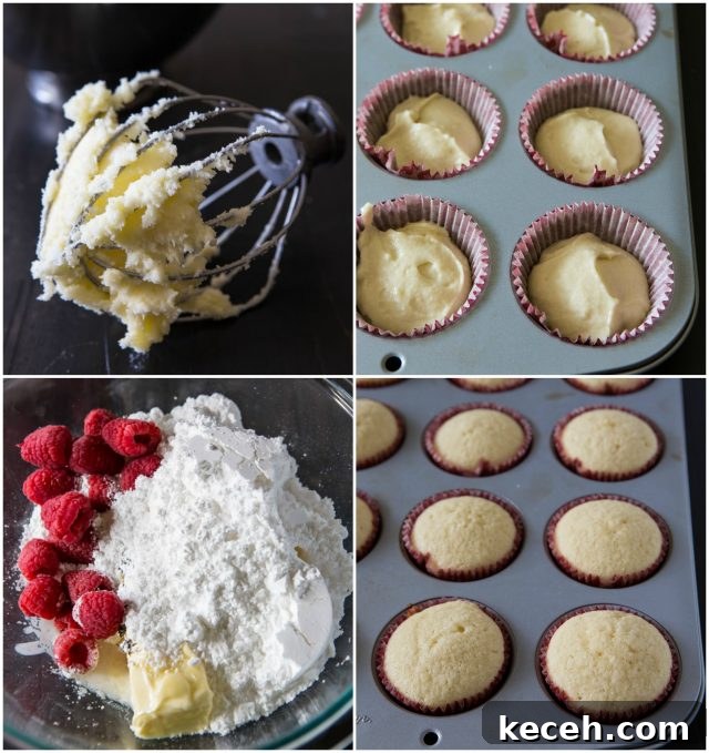 Raspberry Vanilla Bean Cupcakes Recipe with Fresh Berry Frosting 3 Raspberry vanilla bean cupcakes