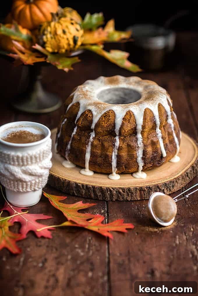 Pumpkin Bundt Cake with Chai Glaze
