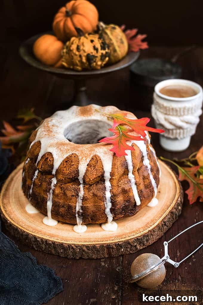 Pumpkin Bundt Cake with Chai Glaze