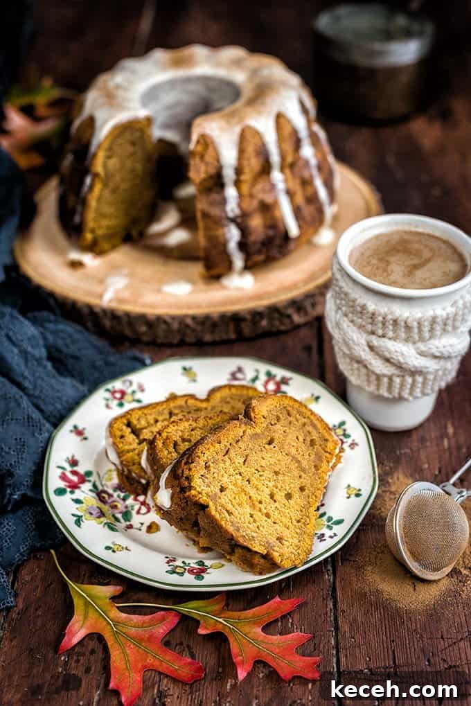 Pumpkin Bundt Cake with Chai Glaze
