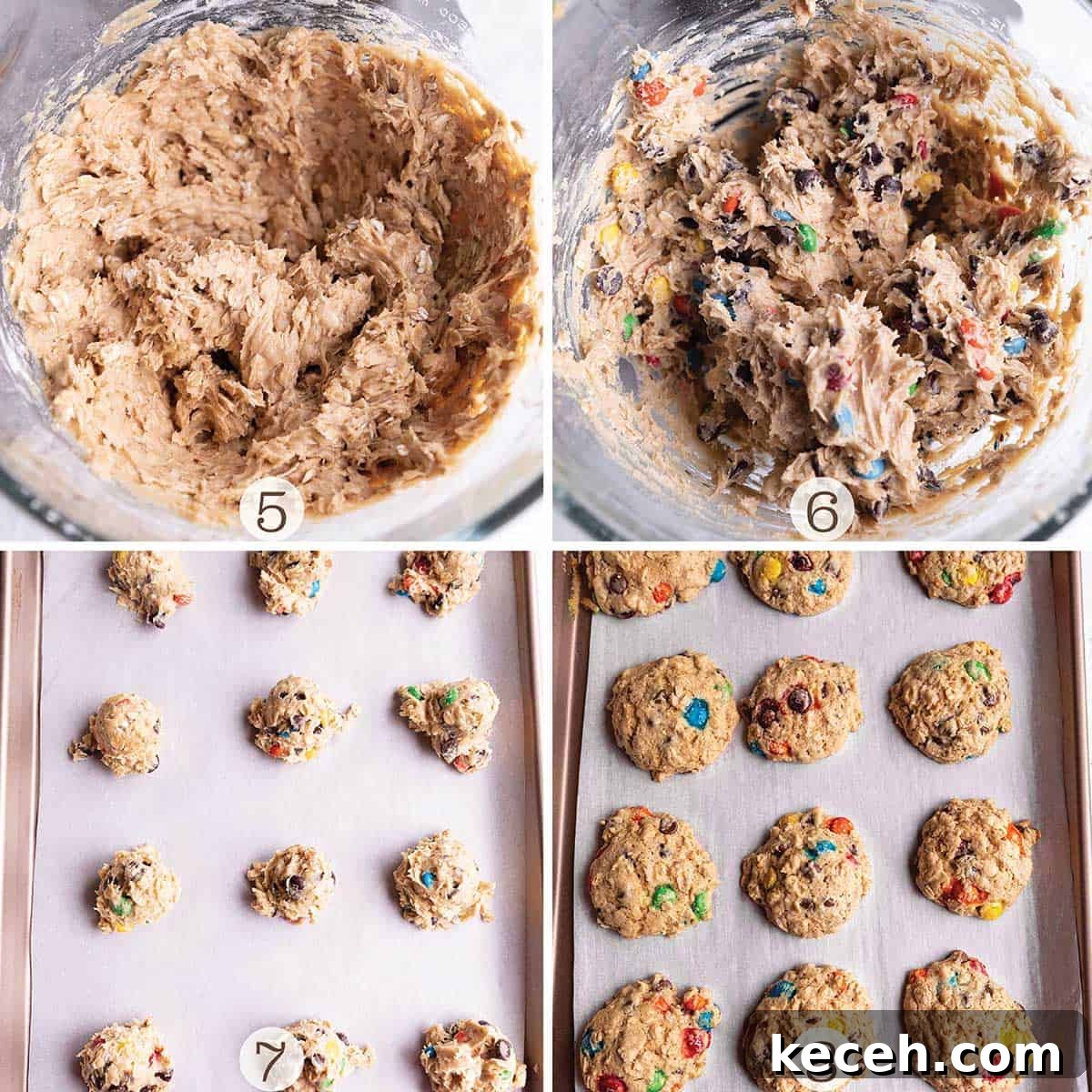 Cookie batter in a stand mixer then cookies scooped out on parchment then baked. 