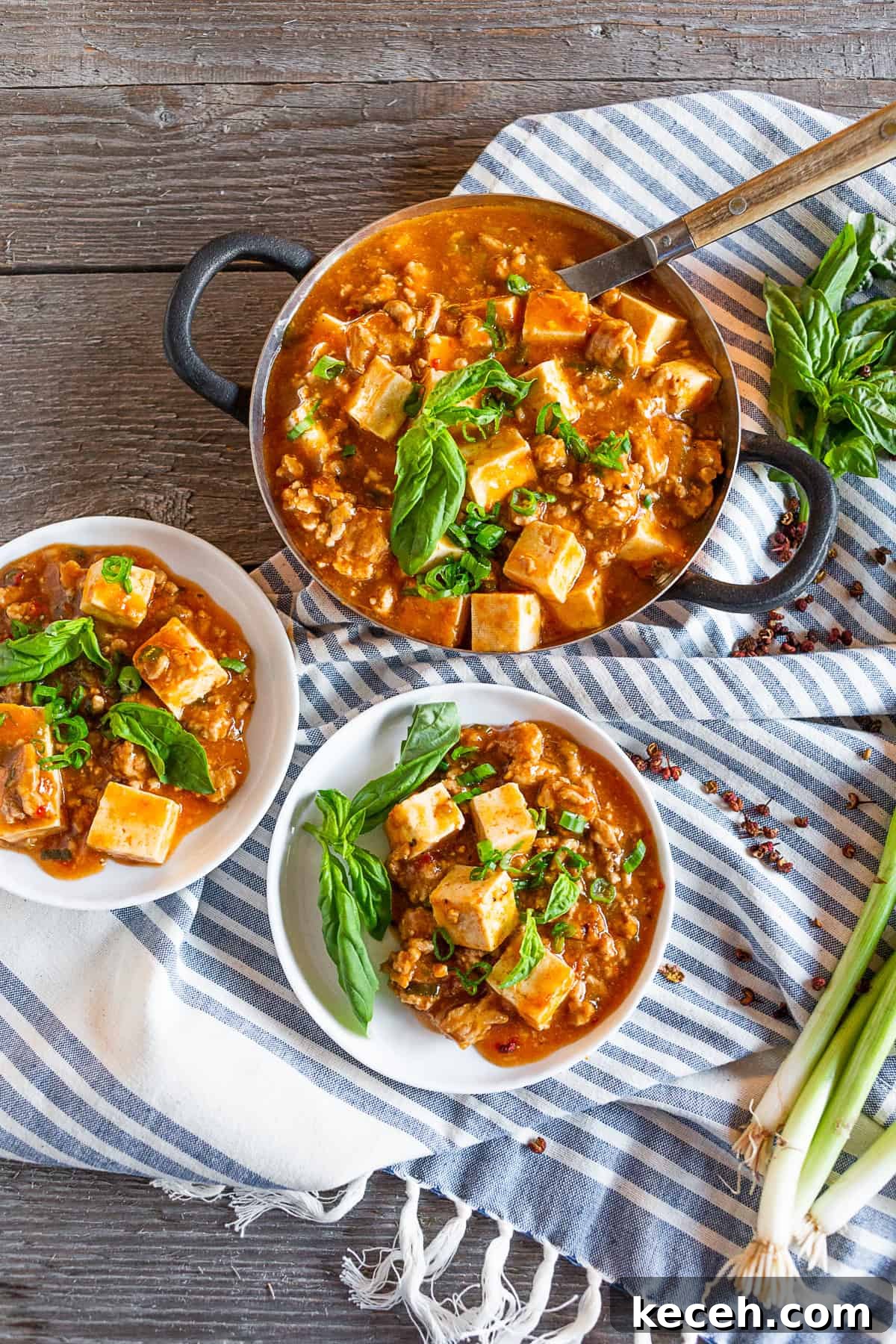 Spicy Ground Pork Mapo Tofu Recipe for Weeknight Dinners 4 Ground Pork Mapo Tofu in a small serving dish.