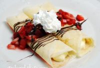 Strawberry Cheesecake Crepes with Nutella Drizzle