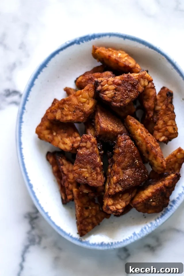 How to Cook Tempeh: Simple Techniques for Flavorful Results 2 Baked Tempeh Triangles on a Plate
