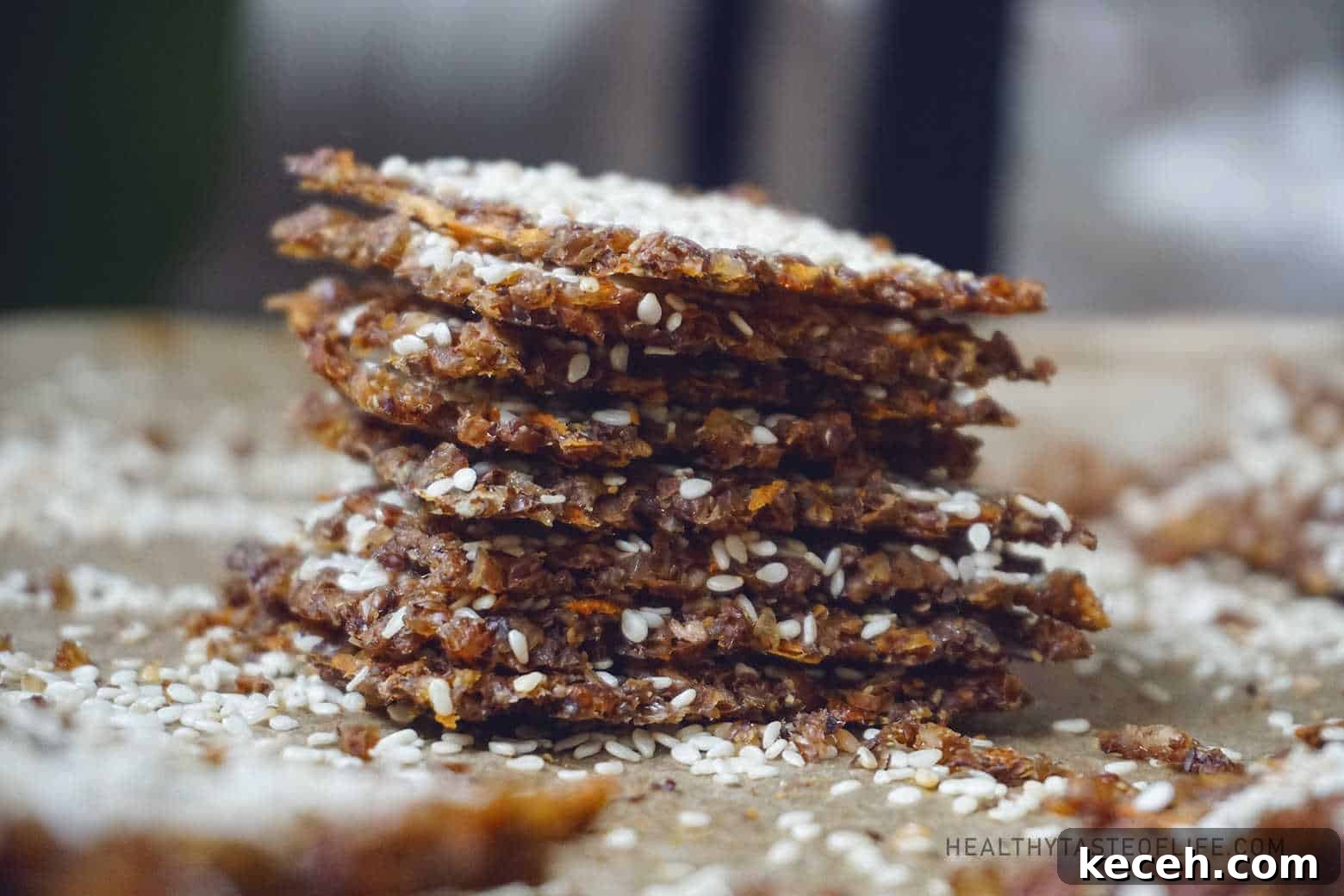 Buckwheat crackers / crisps with seeds and sweet potatoes gluten free vegan snack