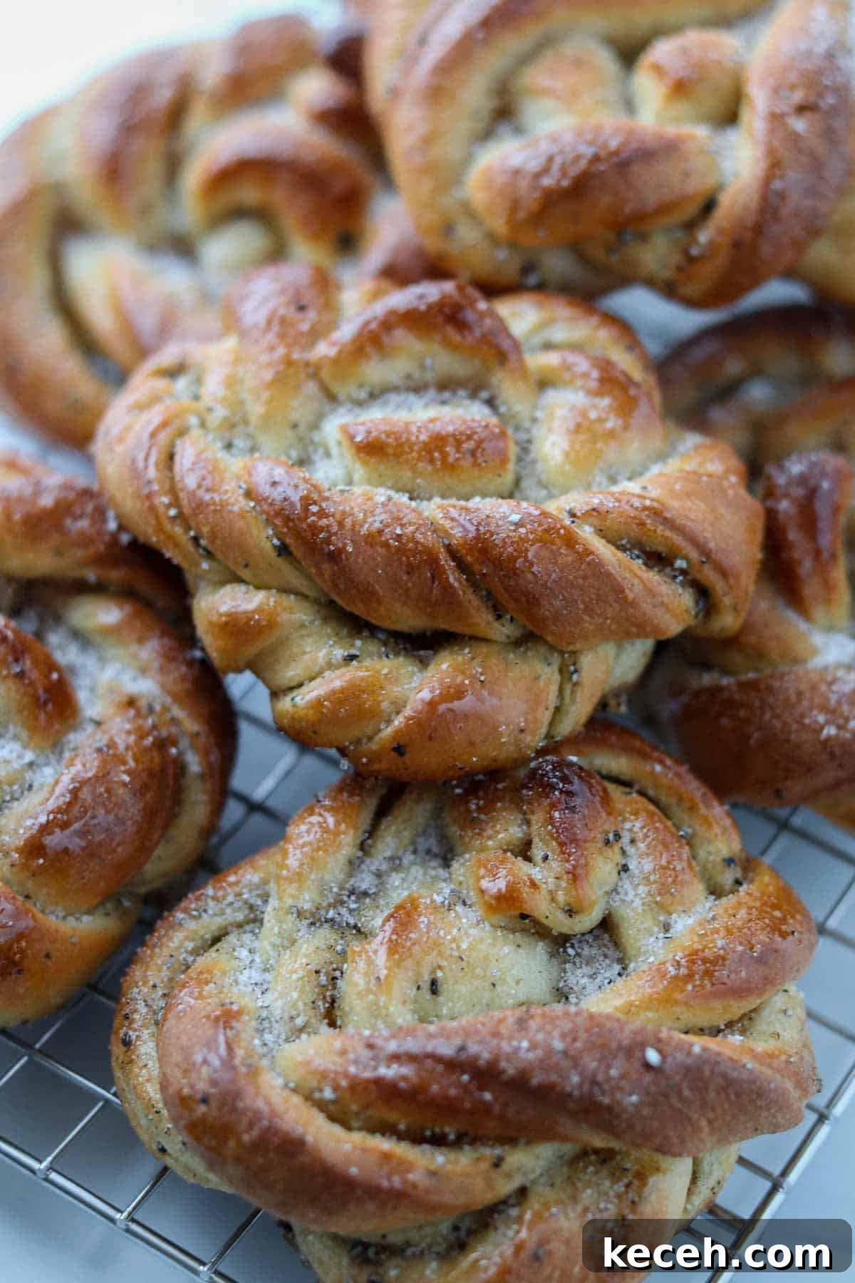 Tangzhong Method: Make Soft, Tender Breads and Buns Every Time 2 Swedish Cardamom Buns on a cooling rackl.