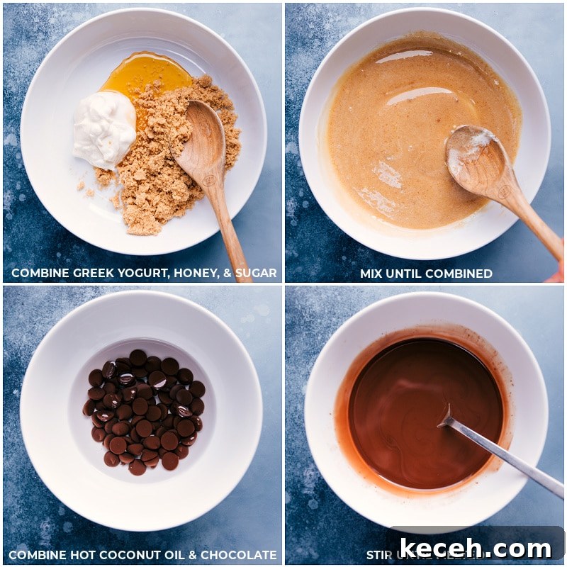 Mixing wet ingredients Process shots-- images of the wet ingredients being mixed together