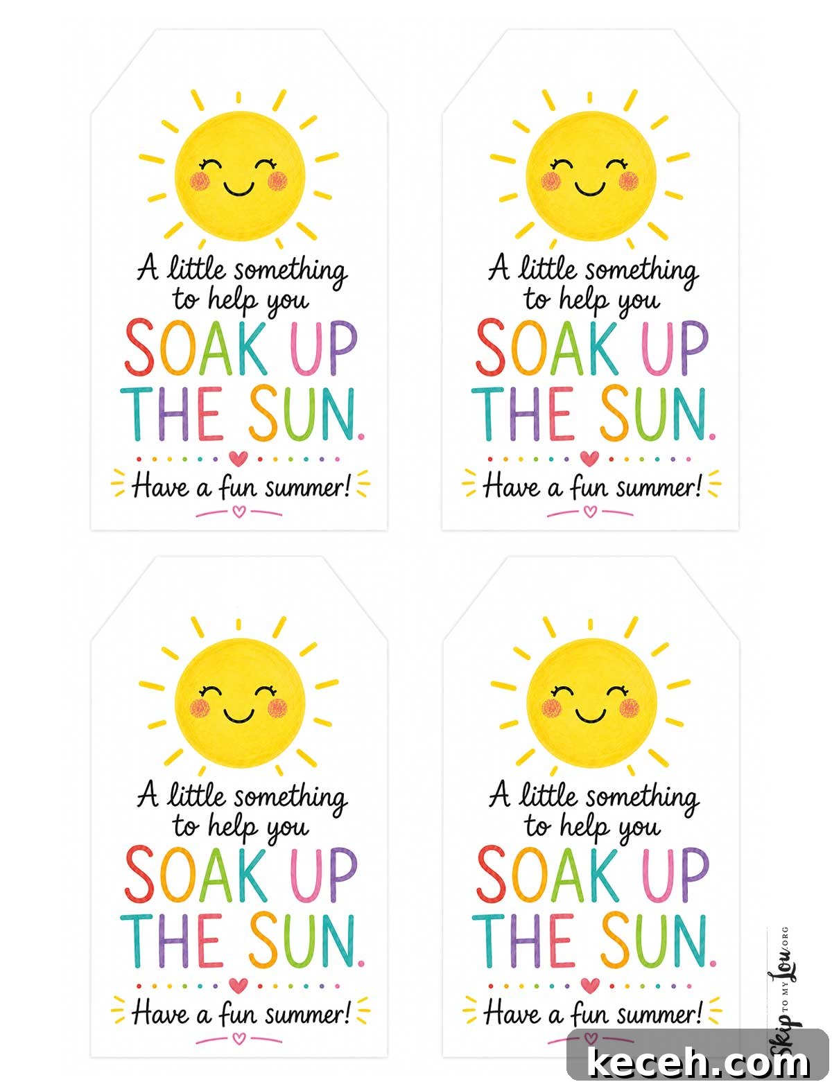 just a little something to help you soak up the sun gift tag