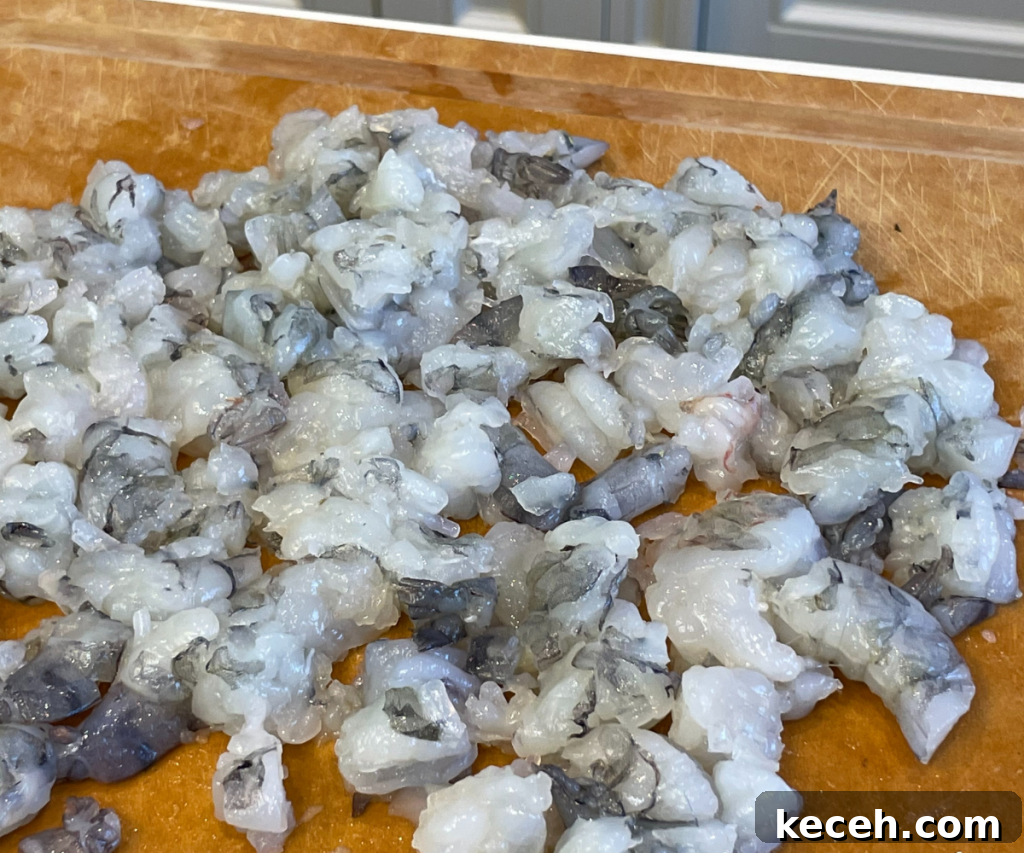 chopped shrimp for filling
