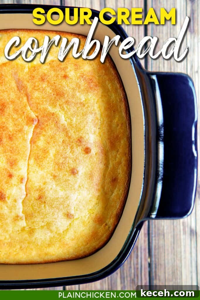 Moist Sour Cream Cornbread Recipe for Perfect Southern Cornbread 5 cornbread in baking dish