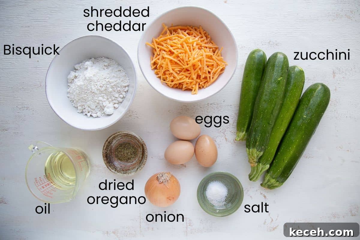 zucchini, Bisquick, and other ingredients.