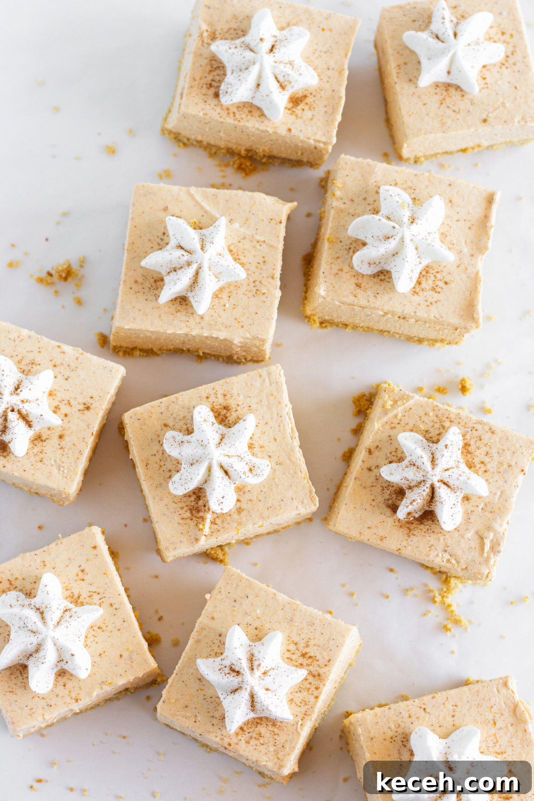 No-Bake Pumpkin Cheesecake Bars Recipe for Fall Desserts 5 No Bake Pumpkin Cheesecake Bars, by Top US dessert blog Practically Homemade