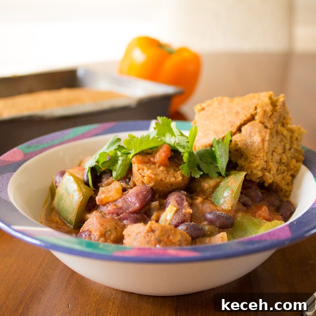 Chipotle Sausage Chili for New Year’s Celebration 2 vegan chili