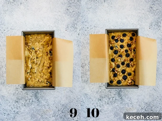 How to make Blueberry Walnut Banana Bread, steps 9-10.