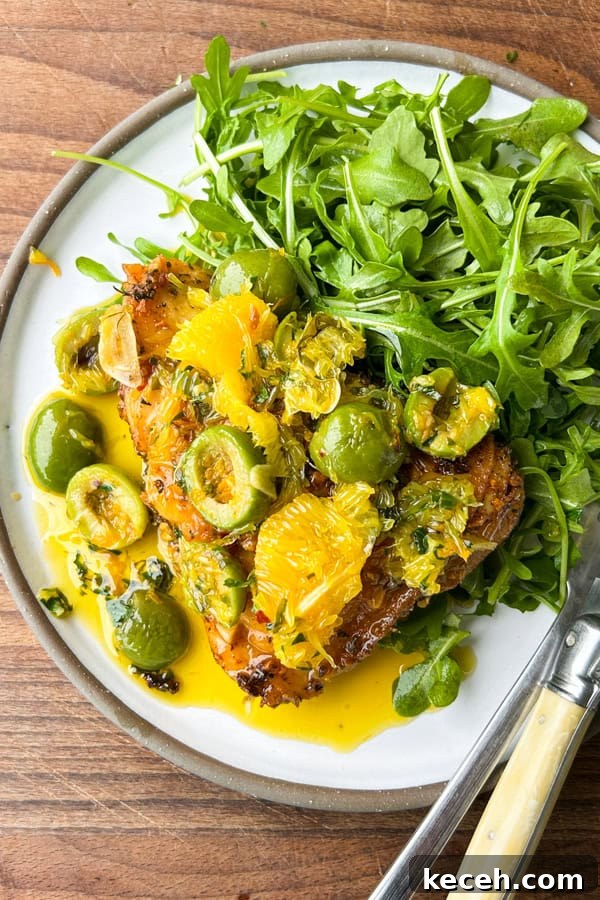 Herb-Roasted Chicken with Warm Citrus and Olive Salsa 8 herb roasted chicken with warm olives and citrus