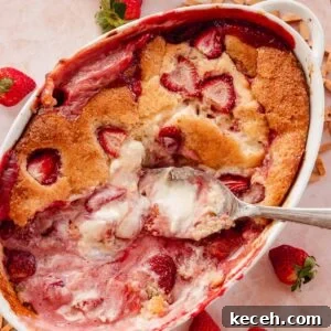 Cream Cheese Strawberry Cobbler Recipe — Sweet Rustic Dessert 18 strawberry cobbler with cheesecake filling