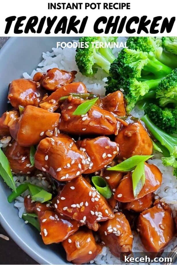 Instant Pot Teriyaki Chicken Recipe: Tender, Savory & Fast 4 simple instant pot teriyaki chicken garnished with white sesame seeds, scallions