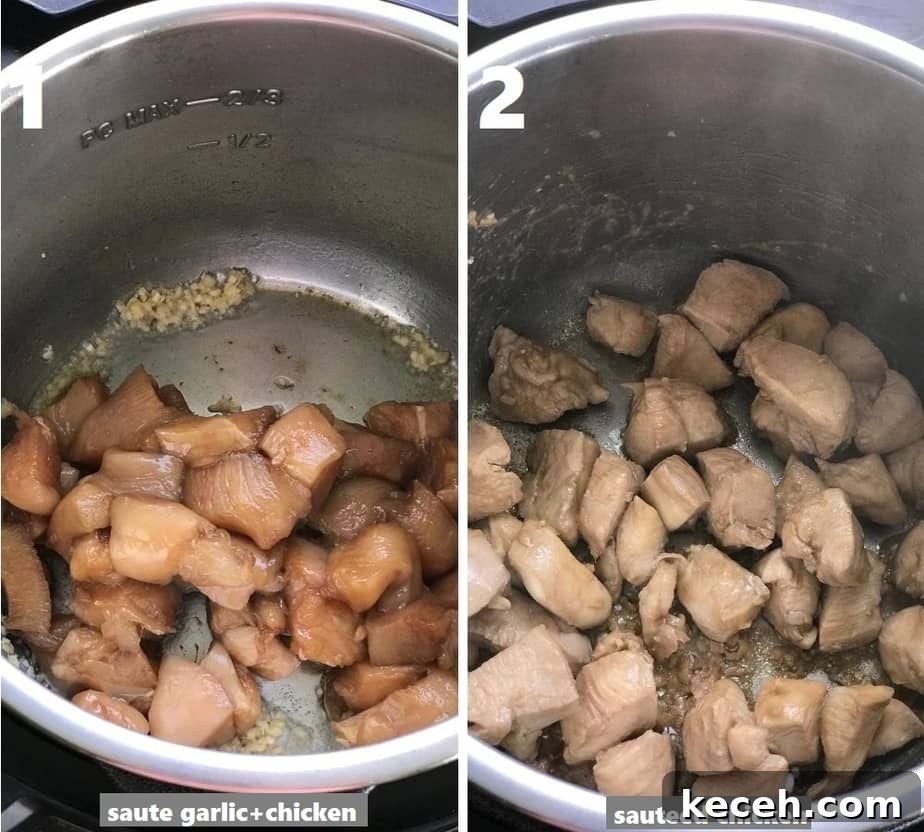 Instant Pot Teriyaki Chicken Recipe: Tender, Savory & Fast 5 sauteing chicken in instant pot