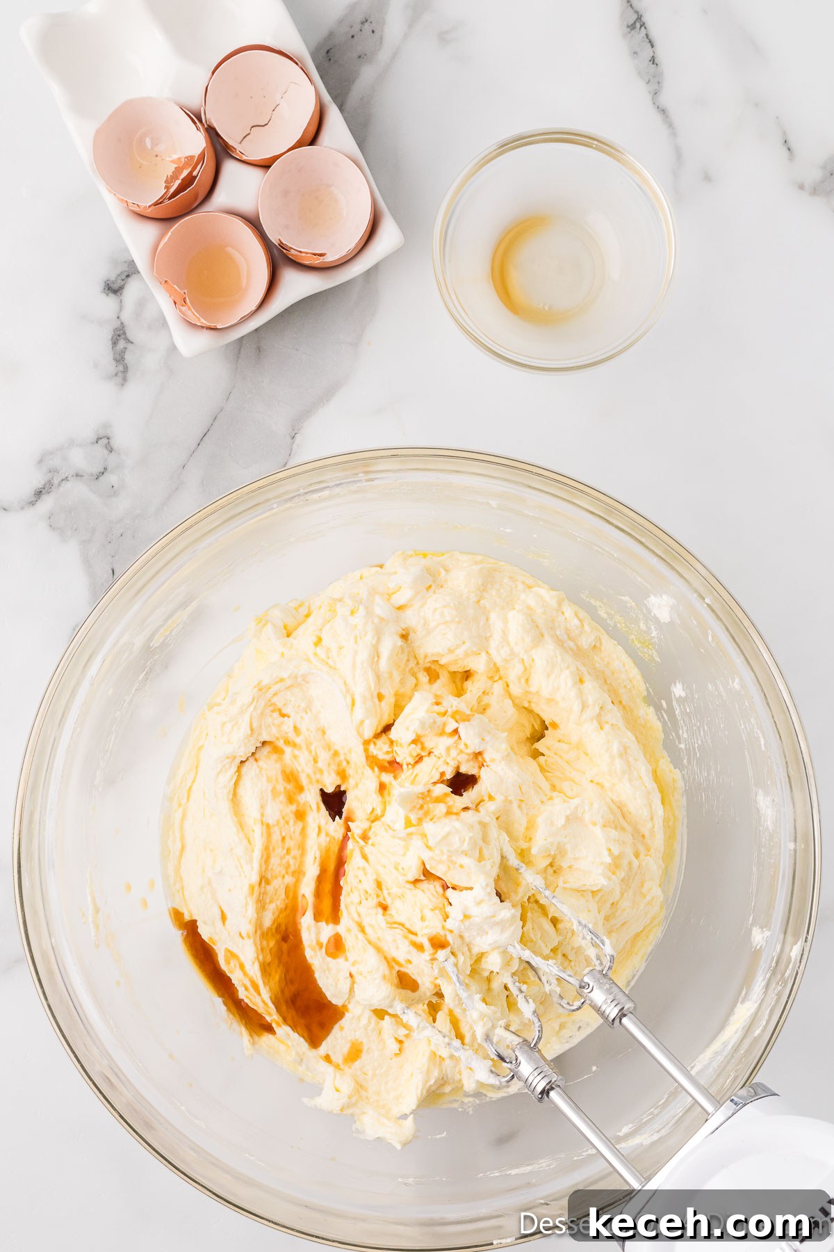 Add the vanilla to the mixture. 