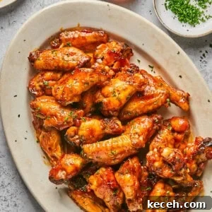 hot honey chicken wings on a platter