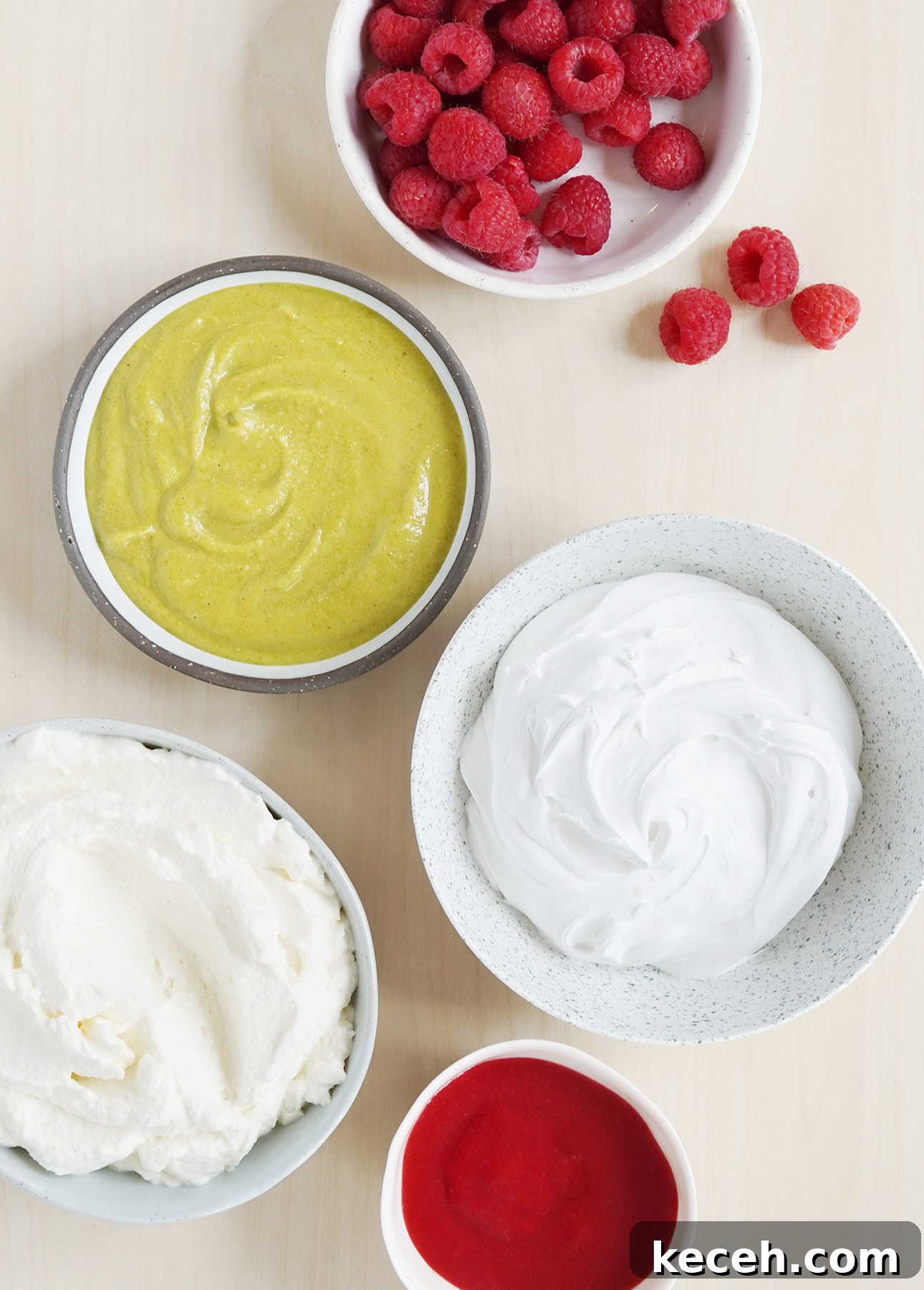 Raspberry Pistachio Semifreddo Recipe: Creamy No-Bake Dessert 5 Ingredients to Make Raspberry Pistachio Semifreddo // FoodNouveau.com