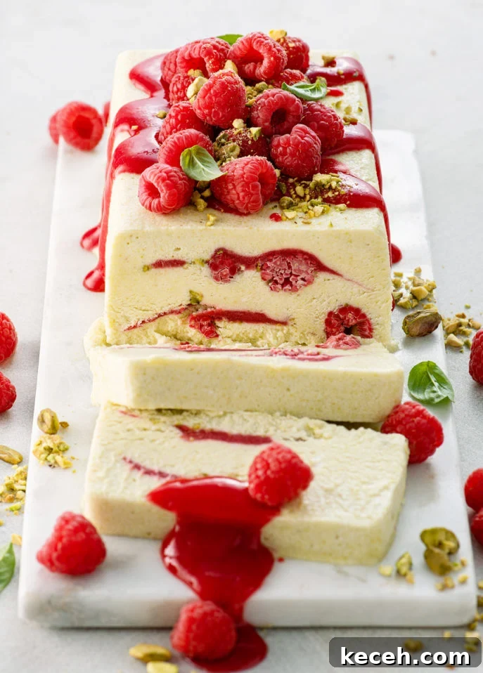 Raspberry Pistachio Semifreddo Recipe: Creamy No-Bake Dessert 7 Raspberry Pistachio Semifreddo // FoodNouveau.com
