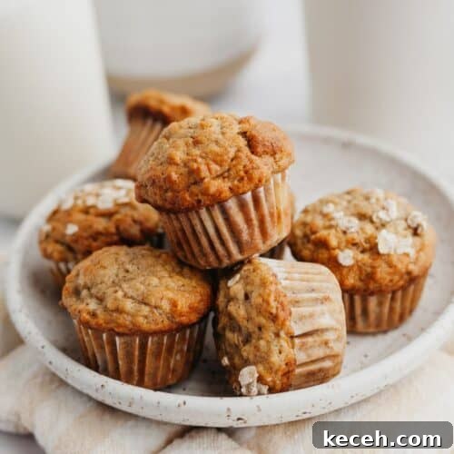 Banana mini muffins on a small plate.