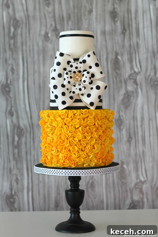 Black & White Polka Dot Cake Recipe and Decorating Ideas 2 Black & White Polka Dot Cake | by Make Me My Cake on TheCakeBlog.com
