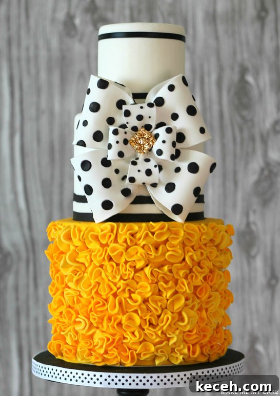 Black & White Polka Dot Cake Recipe and Decorating Ideas 3 Black & White Polka Dot Cake | by Make Me My Cake on TheCakeBlog.com