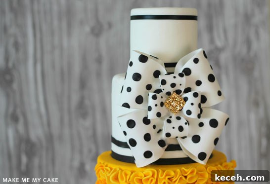 Black & White Polka Dot Cake Recipe and Decorating Ideas 4 Black & White Polka Dot Cake | by Make Me My Cake on TheCakeBlog.com