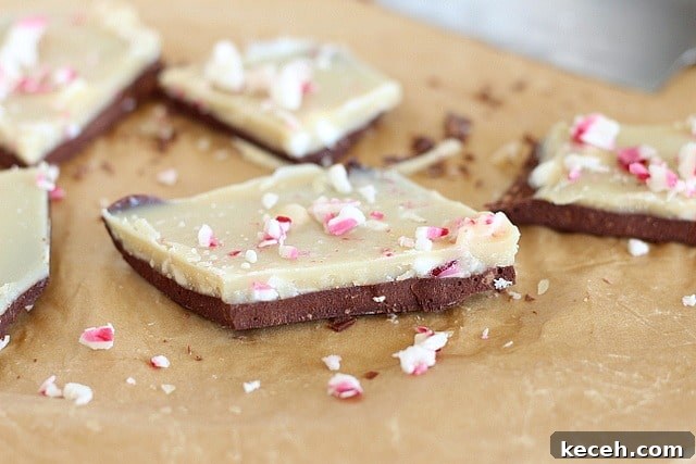 Homemade peppermint bark with maple syrup/honey