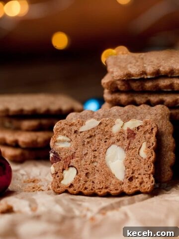 Gluten Free Almond Windmill Cookies (Speculaas Cookies) with sliced almonds